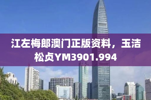 江左梅郎澳门正版资料，玉洁松贞YM3901.994