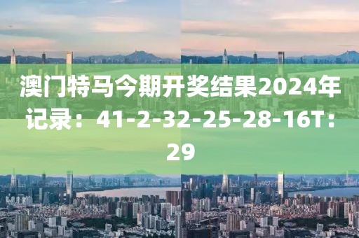 澳门特马今期开奖结果2024年记录：41-2-32-25-28-16T：29