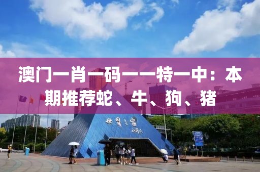 澳门一肖一码一一特一中：本期推荐蛇、牛、狗、猪