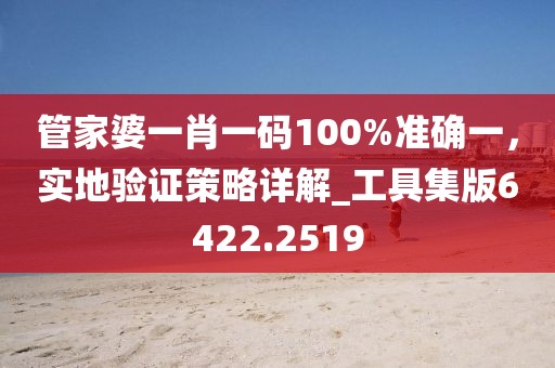 管家婆一肖一码100%准确一，实地验证策略详解_工具集版6422.2519