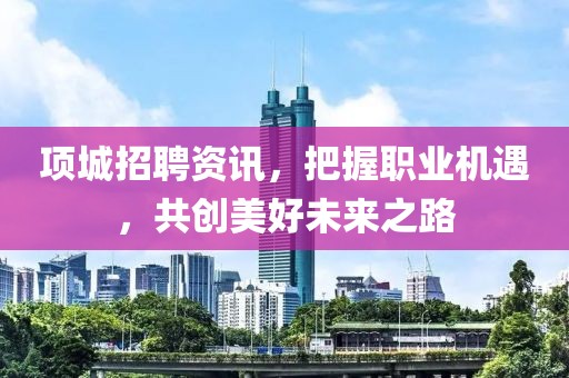 项城招聘资讯，把握职业机遇，共创美好未来之路