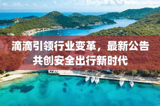 滴滴引领行业变革，最新公告共创安全出行新时代