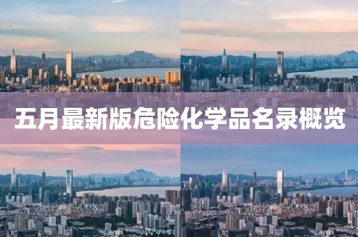 五月最新版危险化学品名录概览