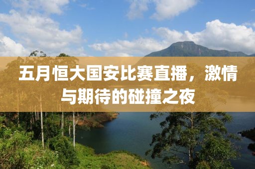 五月恒大国安比赛直播，激情与期待的碰撞之夜