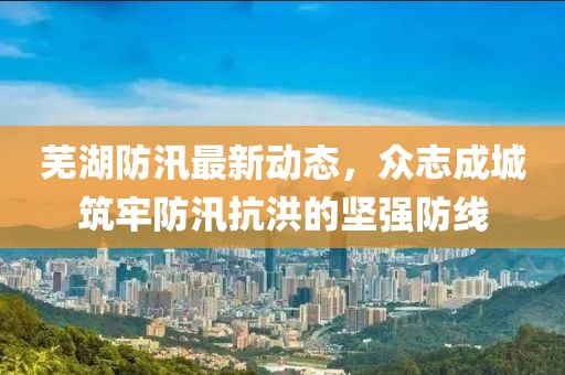 芜湖防汛最新动态，众志成城筑牢防汛抗洪的坚强防线