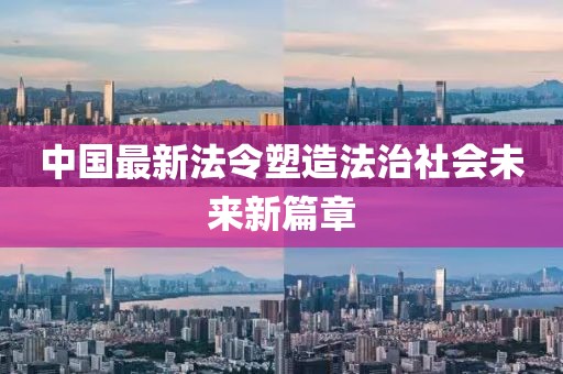 中国最新法令塑造法治社会未来新篇章
