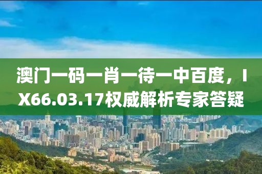 澳门一码一肖一待一中百度，IX66.03.17权威解析专家答疑